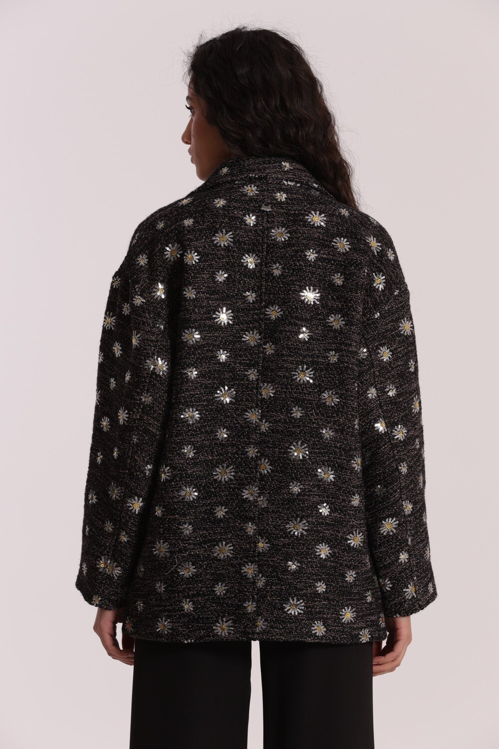 MIMI' MUA' - Giaccone con margherite di paillettes