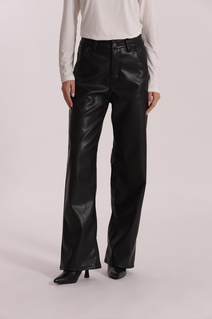 MIMI' MUA' - Jeans wide leg in similpelle