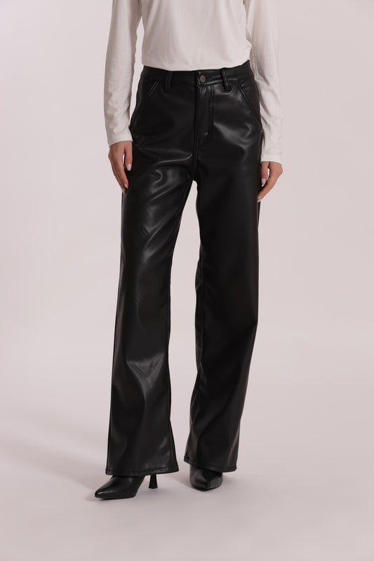 MIMI' MUA' - Jeans wide leg in similpelle