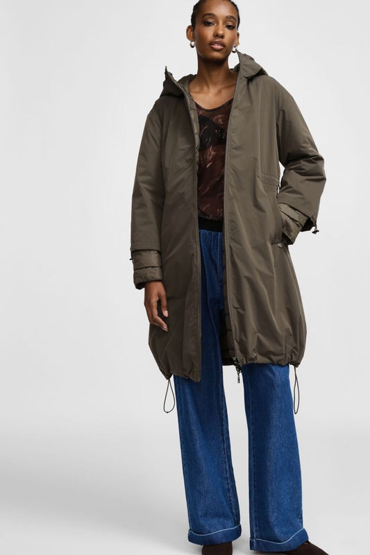 PLEASE - Parka con cappuccio e chiusura zip