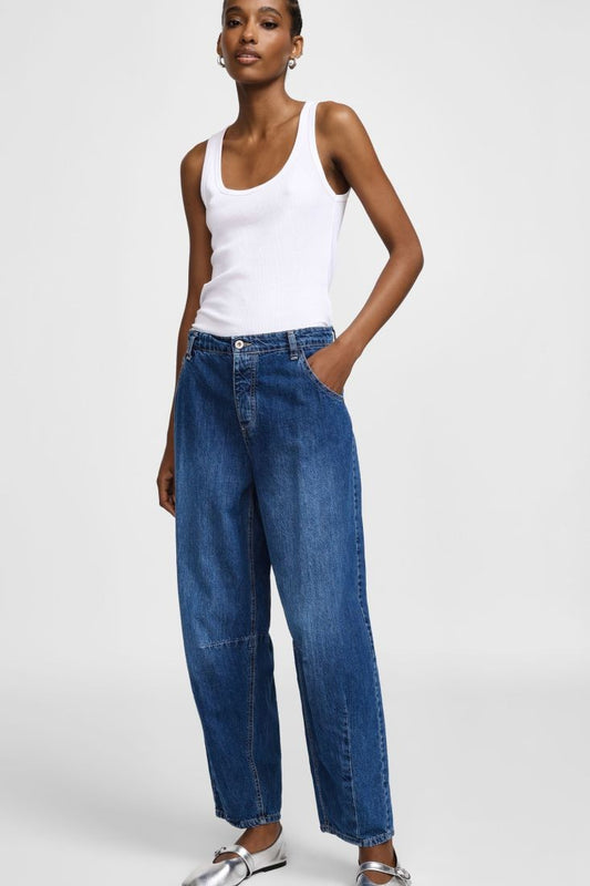PLEASE - Jeans a polloncino con vita alta