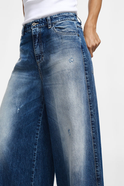 PLEASE - Jeans a gamba larga a vita alta