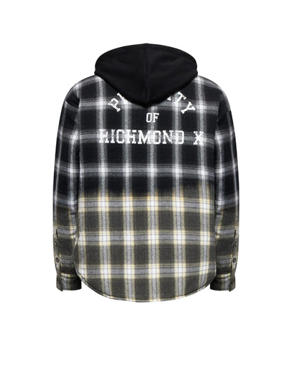 RICHMOND X - Camicia check con cappuccio applicato