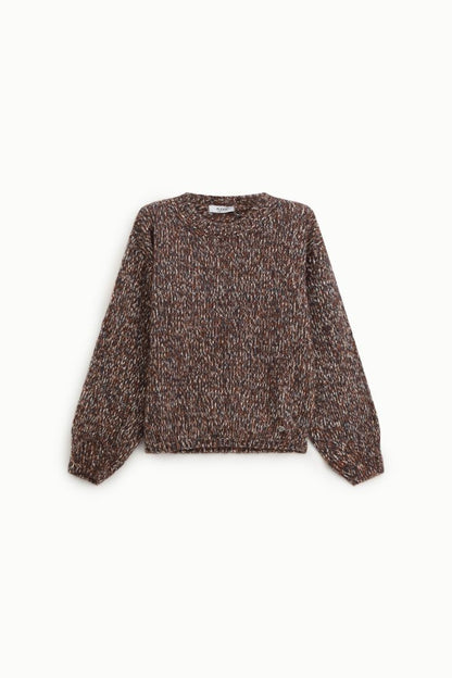 PLEASE - Maglione girocollo mélange maniche lunghe