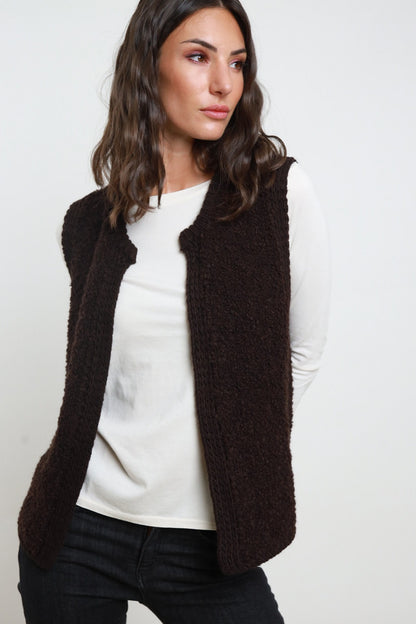 SUSY MIX - Gilet in bouclè senza chiusure