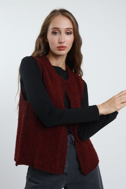 SUSY MIX - Gilet in bouclè senza chiusure