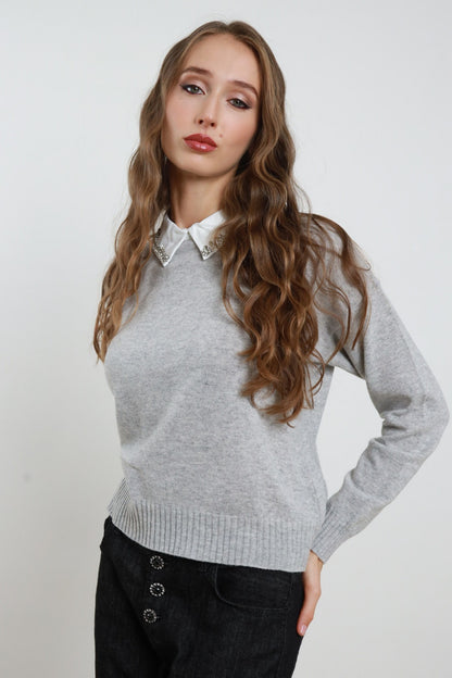 SUSY MIX - Maglia con dettagli in strass