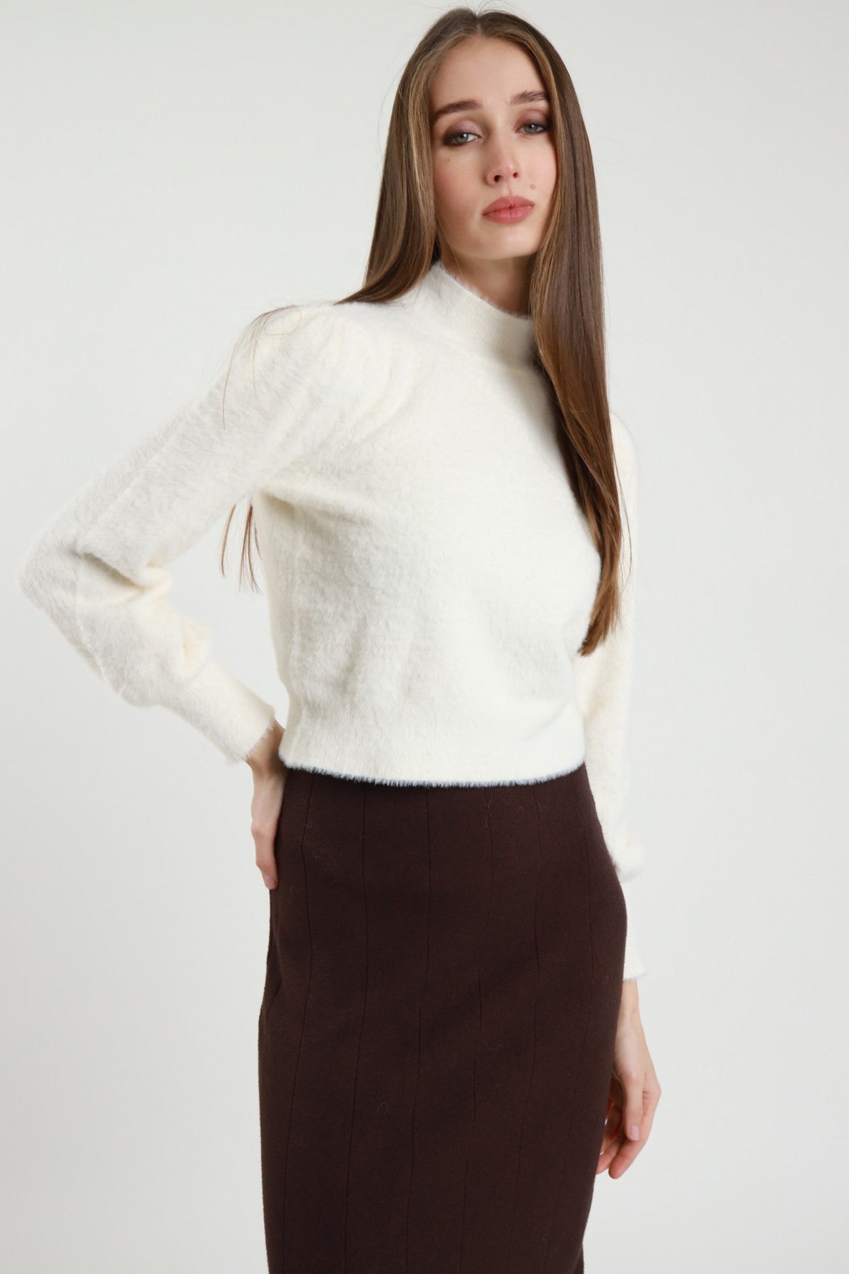 SUSY MIX - Lupetto crop effetto peluches