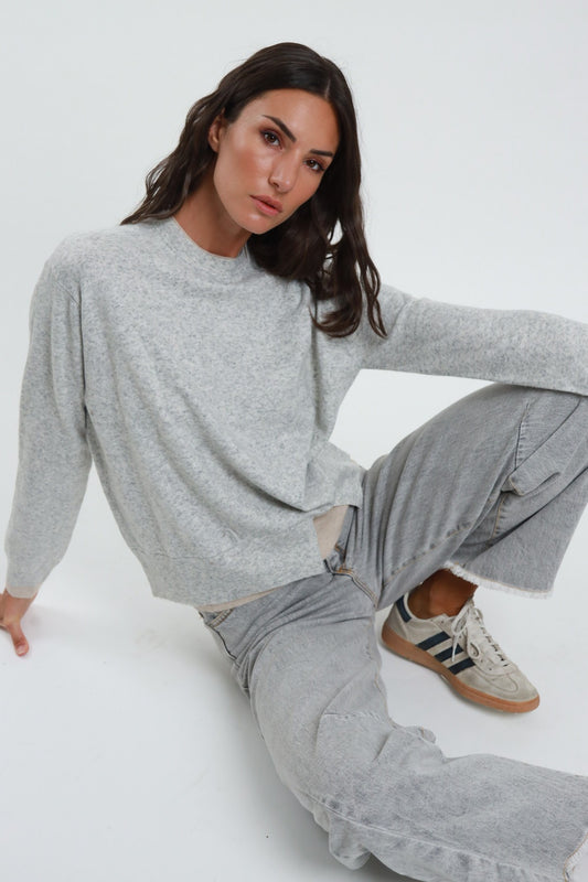 SUSY MIX - Maglia con doppio collo a contrasto