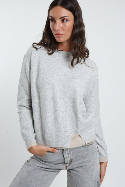 SUSY MIX - Maglia con doppio collo a contrasto