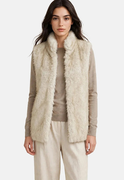 GIANNI LUPO - Pellicciotto smanicato beige