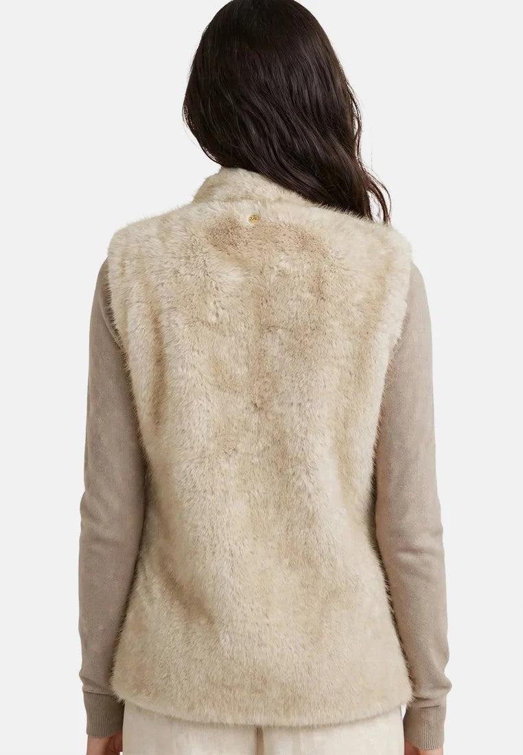 GIANNI LUPO - Pellicciotto smanicato beige