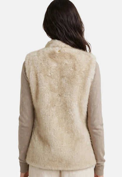 GIANNI LUPO - Pellicciotto smanicato beige