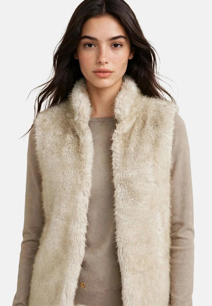 GIANNI LUPO - Pellicciotto smanicato beige