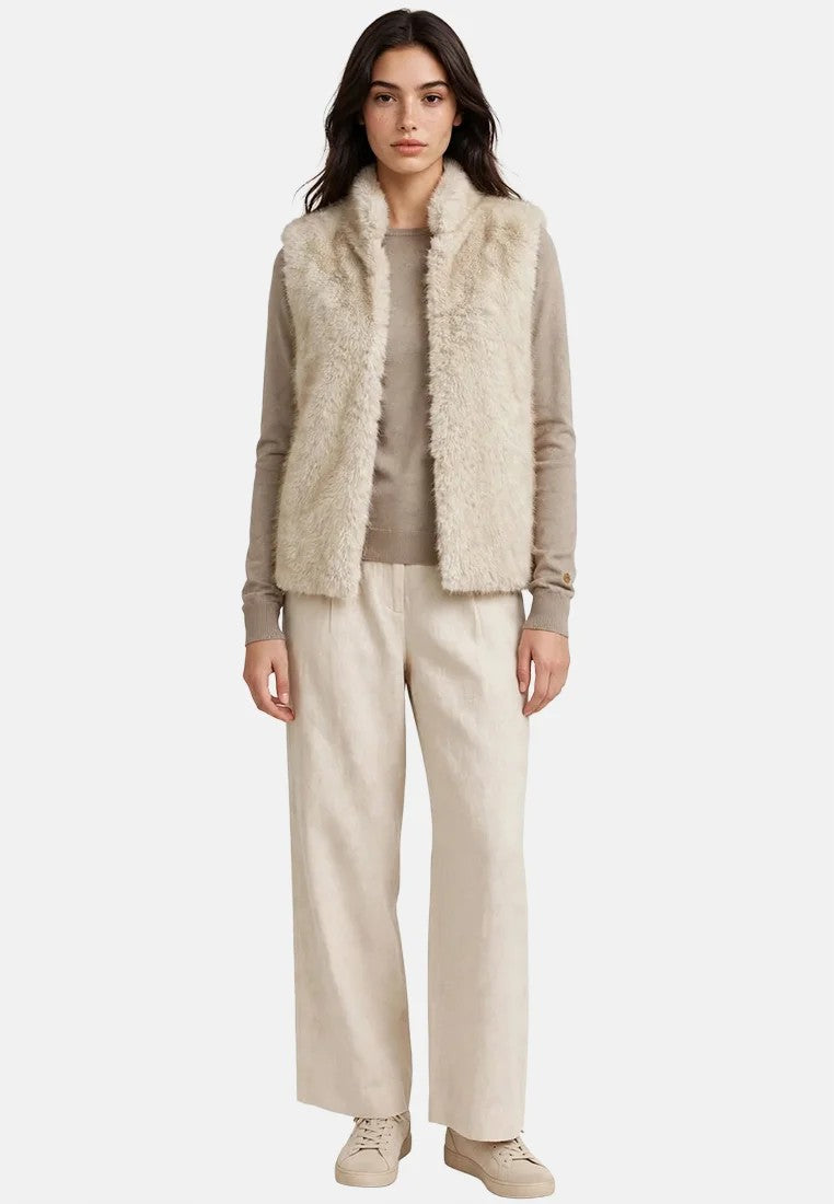 GIANNI LUPO - Pellicciotto smanicato beige