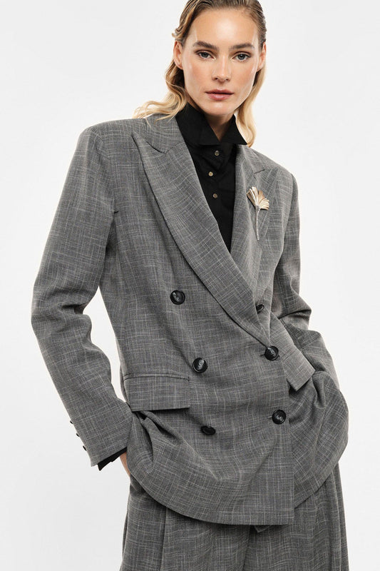 IMPERIAL - Blazer doppiopetto stampa micro check