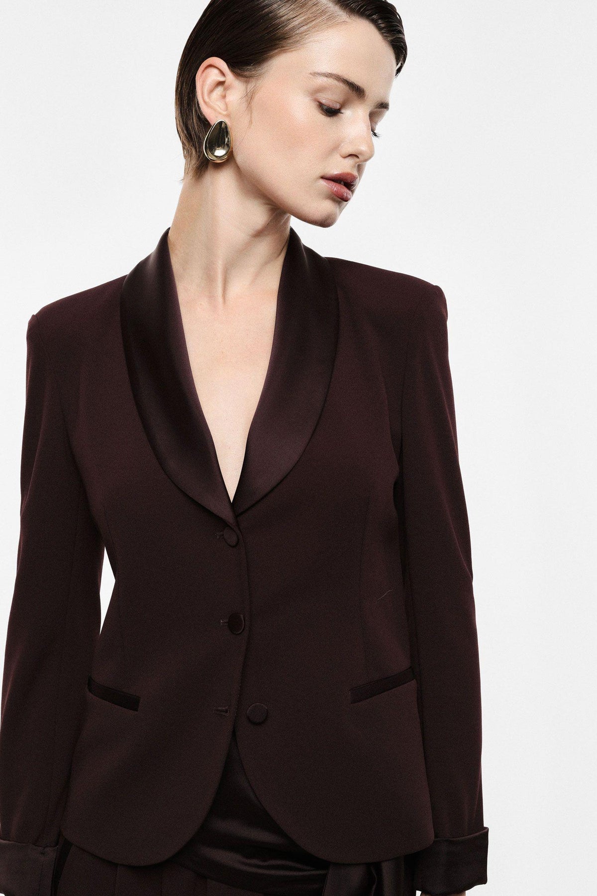 IMPERIAL - Blazer monopetto con revers a scialle e tasche
