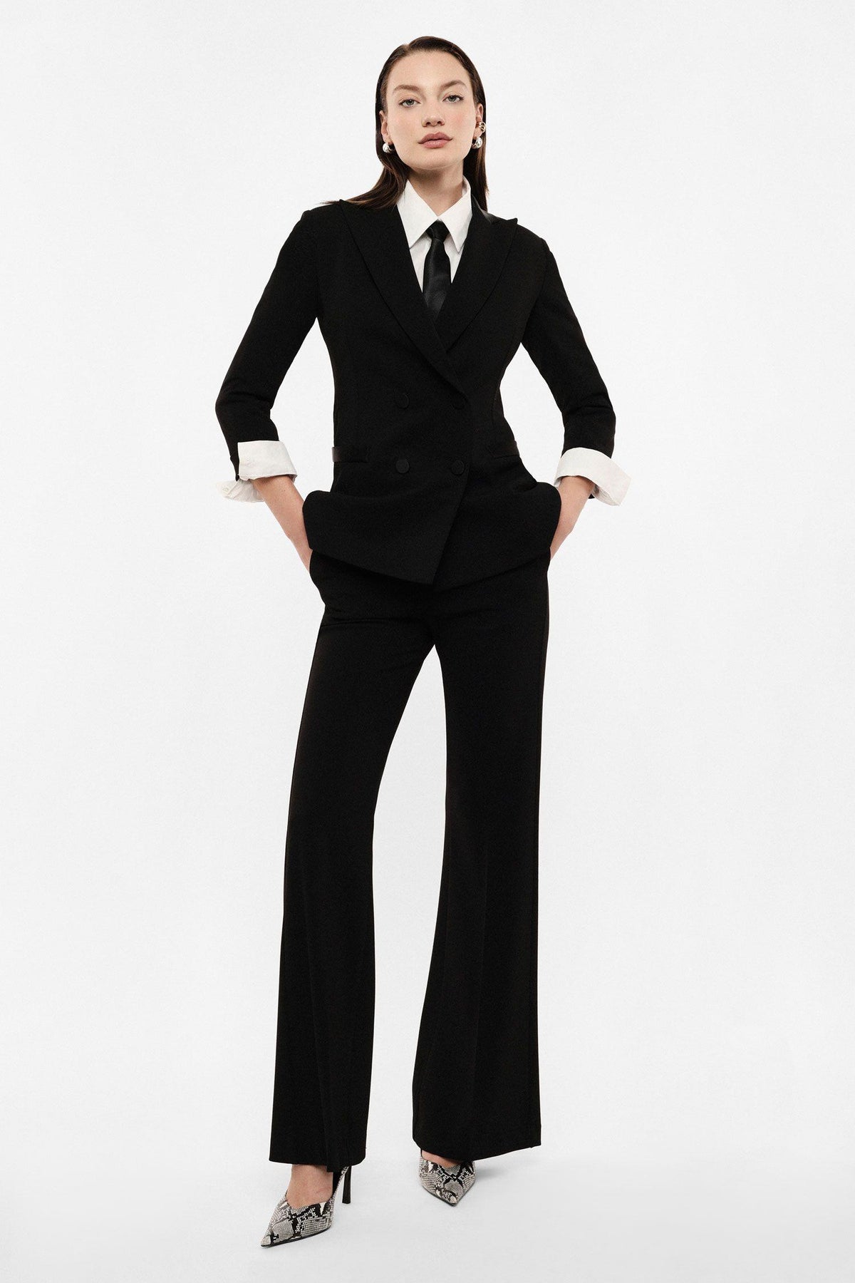 IMPERIAL - Pantaloni flare vita alta linea pulita