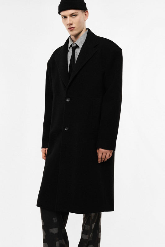 IMPERIAL - Cappotto monopetto lungo con tasche laterali