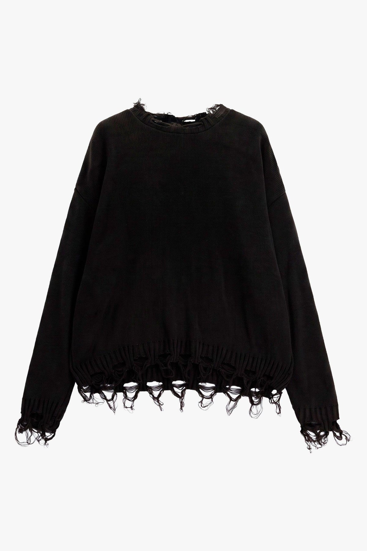 IMPERIAL - Maglione girocollo con bordi sfilacciati