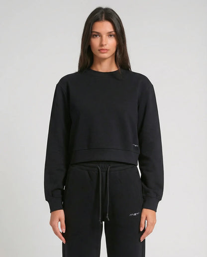 MET - Felpa cropped girocollo