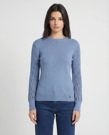 MET - Maglia in viscosa con maniche traforate