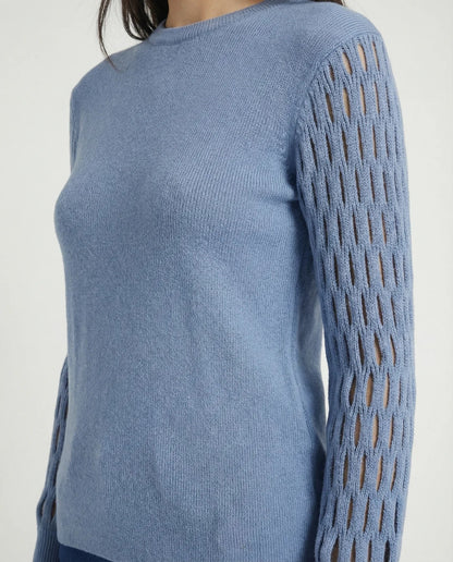 MET - Maglia in viscosa con maniche traforate