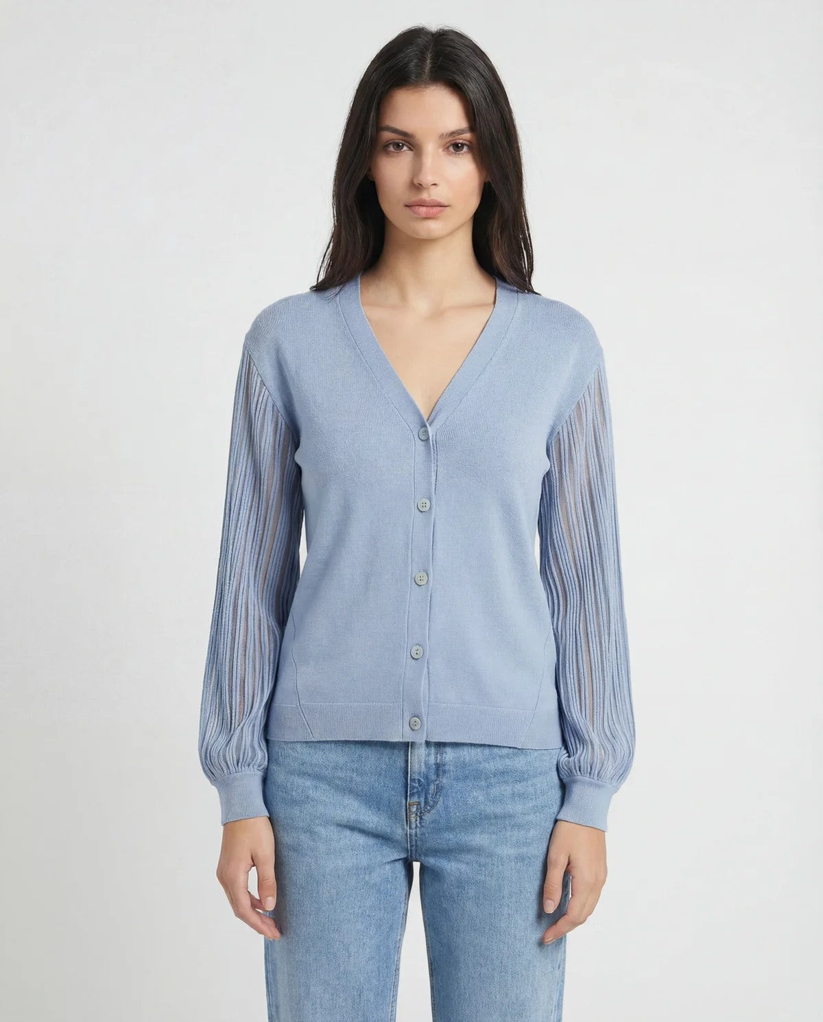 MET - Cardigan con maniche plissé