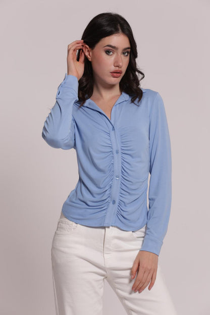 MIMI' MUA' - Camicia con drappeggio frontale