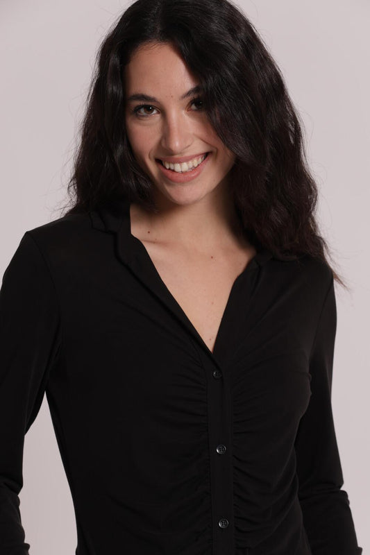 MIMI' MUA' - Camicia con drappeggio frontale