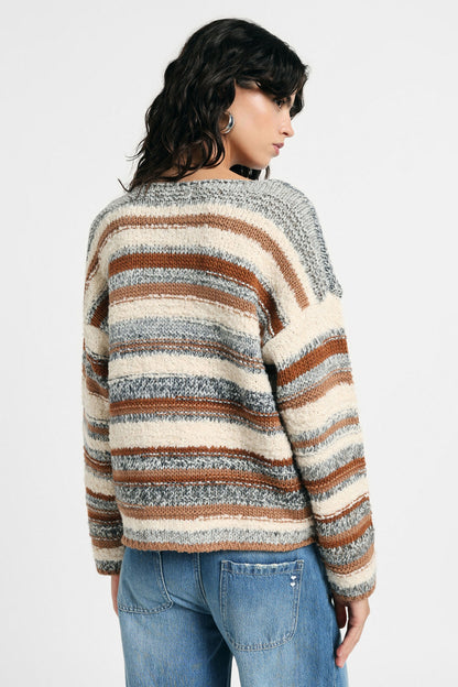 PLEASE - Maglione a righe con maniche lunghe