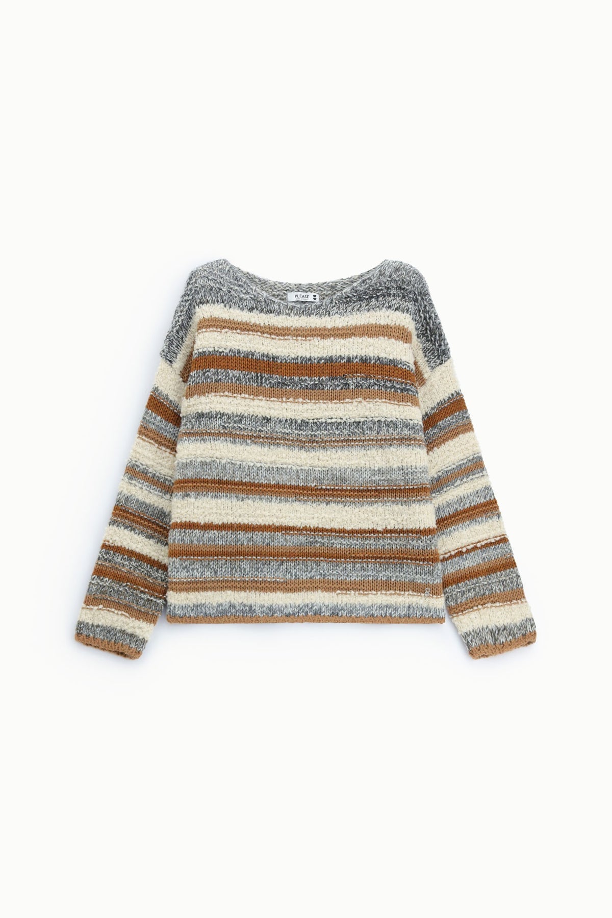 PLEASE - Maglione a righe con maniche lunghe