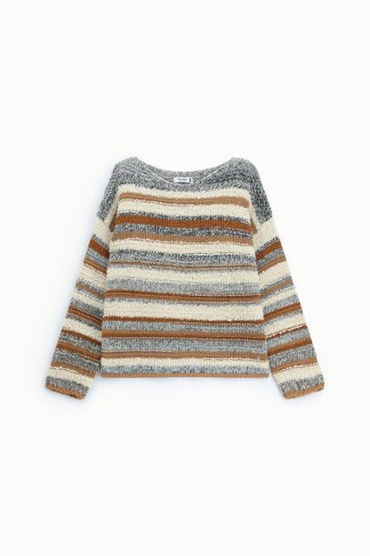 PLEASE - Maglione a righe con maniche lunghe