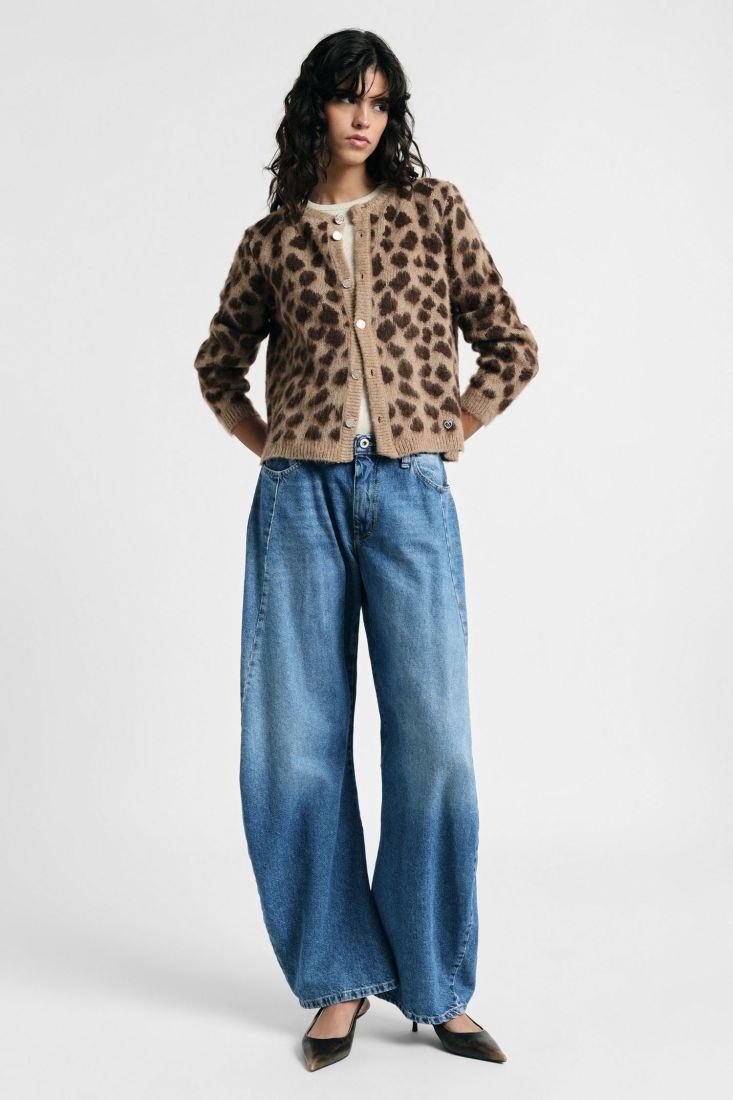PLEASE - Jeans a gamba extra ampia tapered con cuciture