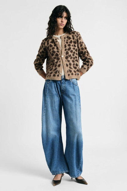 PLEASE - Jeans a gamba extra ampia tapered con cuciture