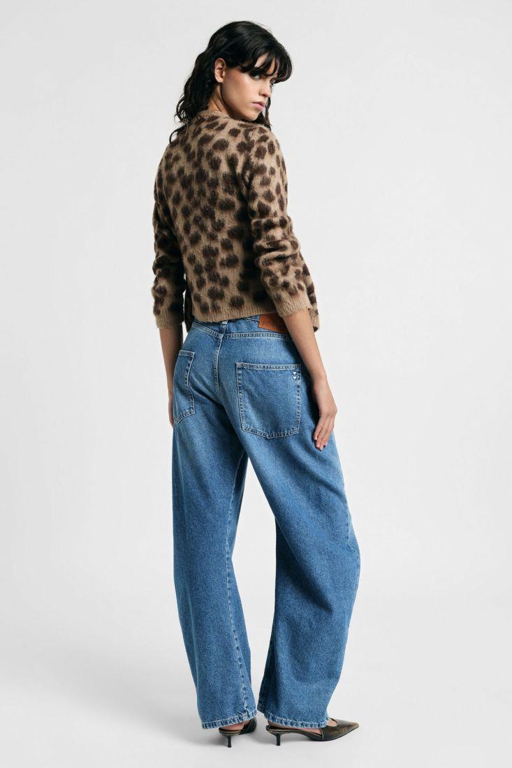 PLEASE - Jeans a gamba extra ampia tapered con cuciture