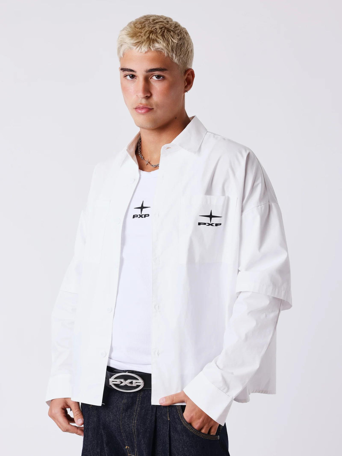 PXP - Camicia doppia manica elegante con logo