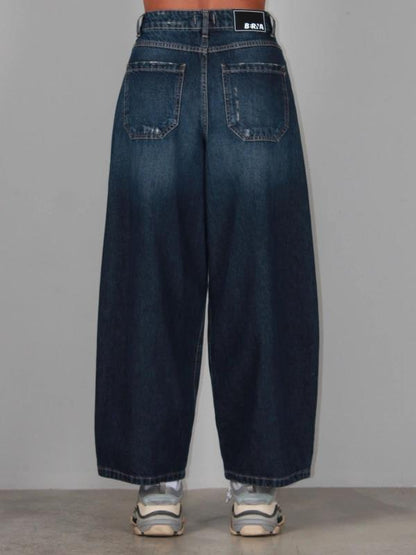 BERNA - Jeans baloon fit lavaggio sfumato