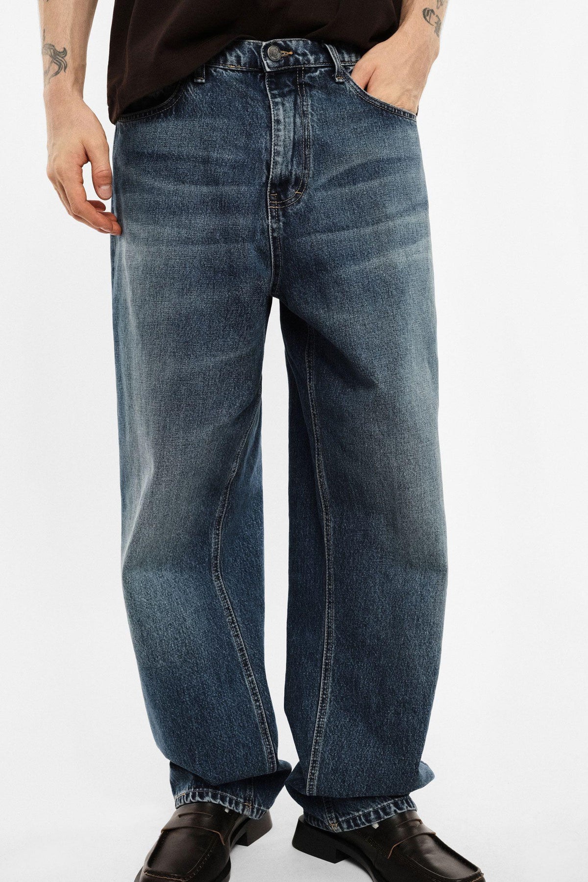 IMPERIAL - Jeans baggy-fit vita media lavaggio classico