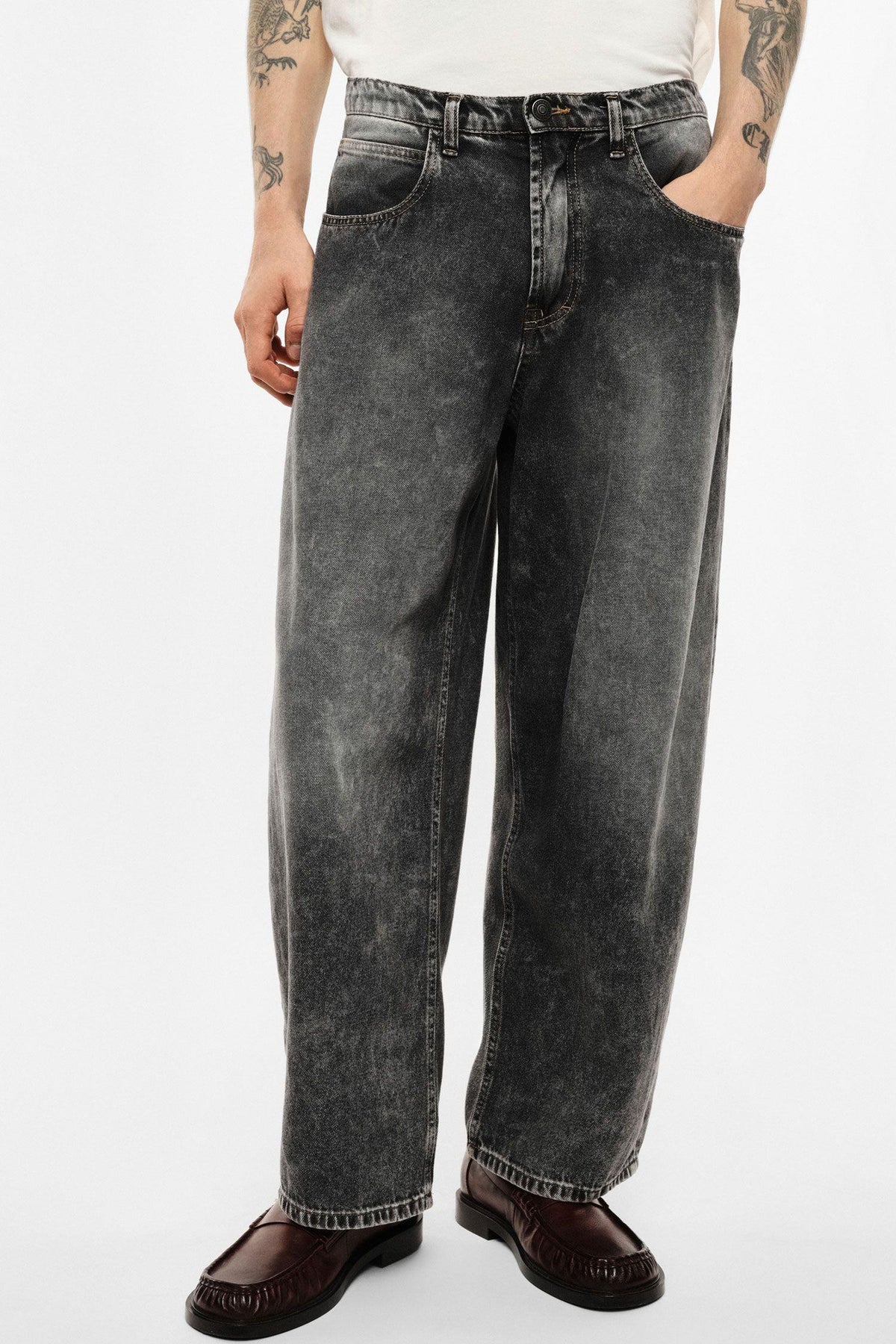 IMPERIAL - Jeans baggy-fit a vita alta lavaggio effetto vintage