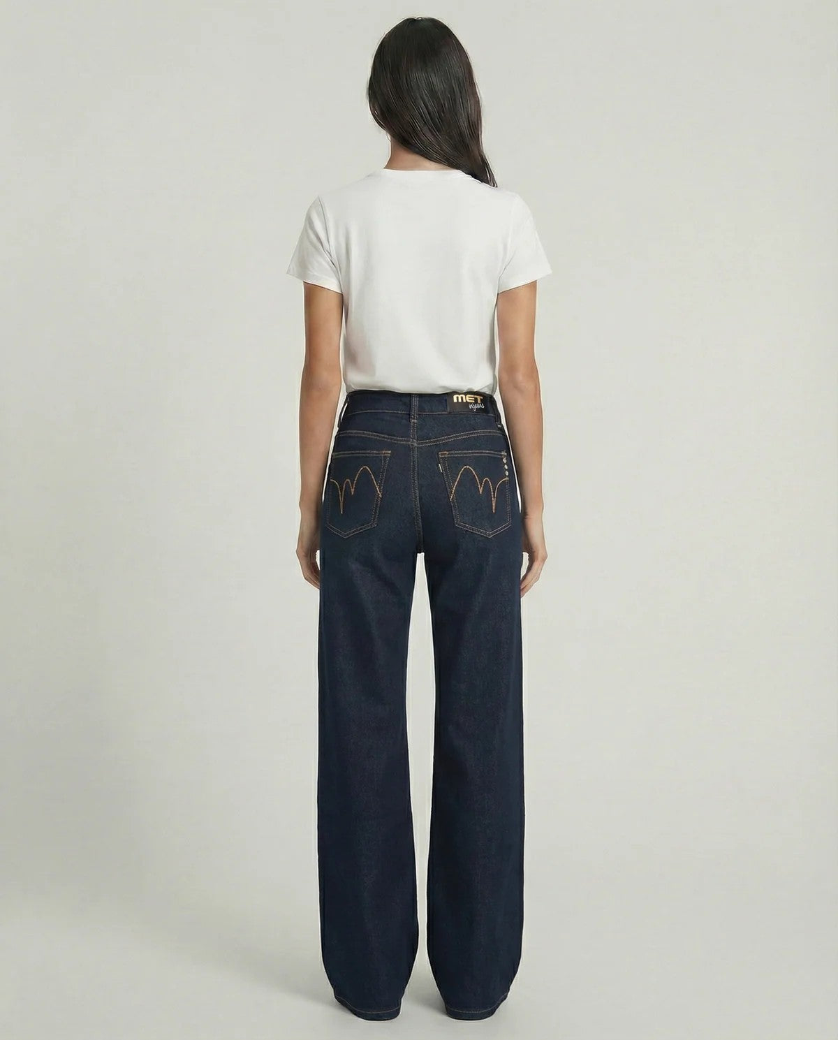 MET - Jeans wide leg basic denim scuro