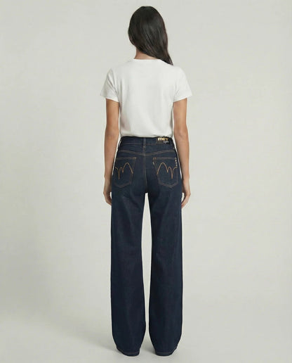 MET - Jeans wide leg basic denim scuro