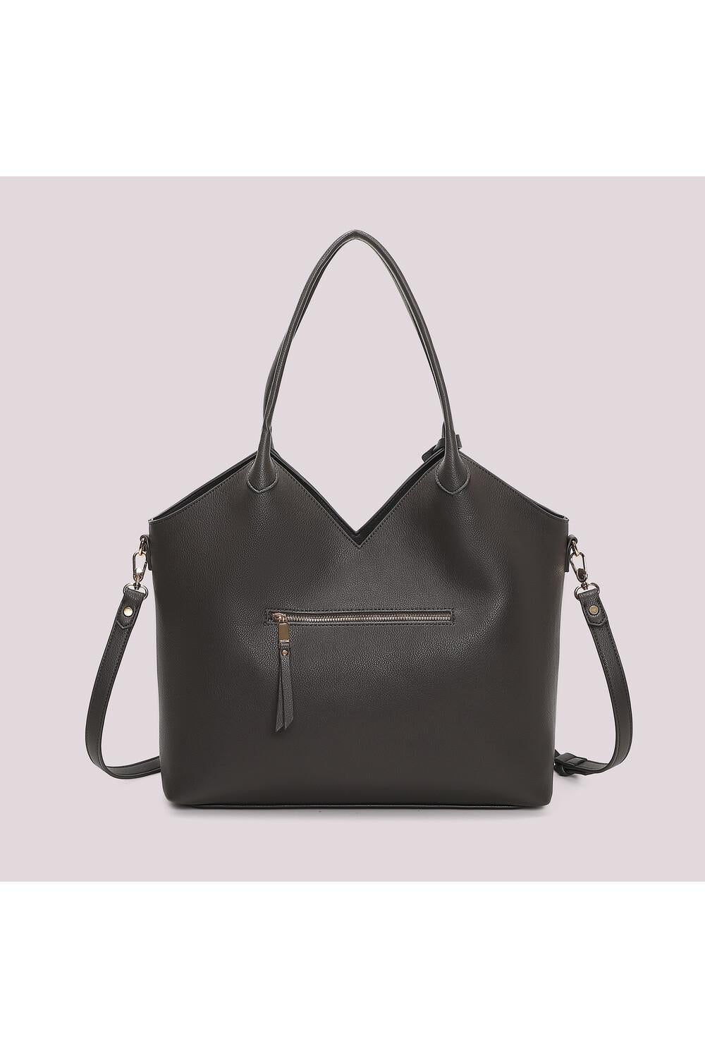 MIMI' MUA' - Borsa shopping con patch effetto camoscio