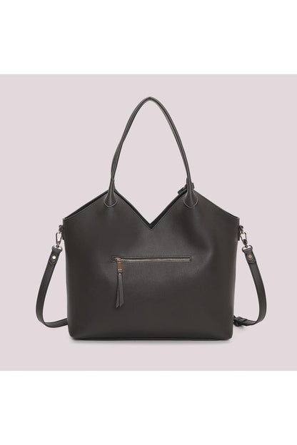 MIMI' MUA' - Borsa shopping con patch effetto camoscio