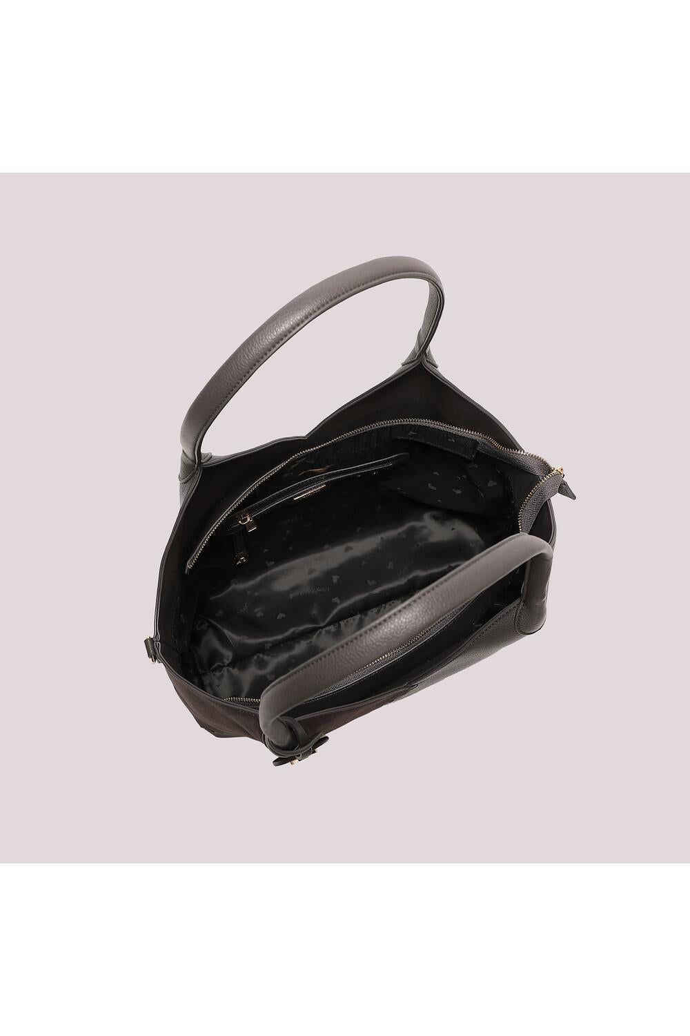MIMI' MUA' - Borsa shopping con patch effetto camoscio