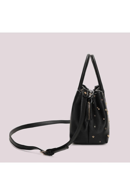MIMI' MUA' - Borsa shopping con applicazioni colorate