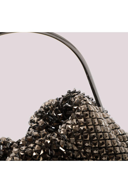 MIMI' MUA' - Borsa morbida di strass con manico rigido