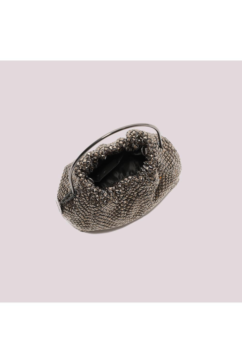 MIMI' MUA' - Borsa morbida di strass con manico rigido