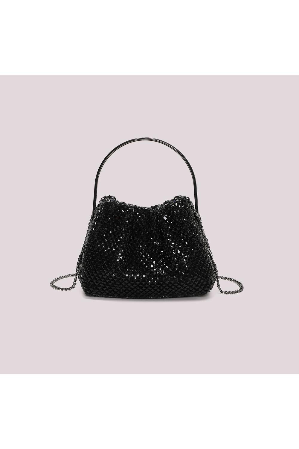 MIMI' MUA' - Borsa morbida di strass con manico rigido