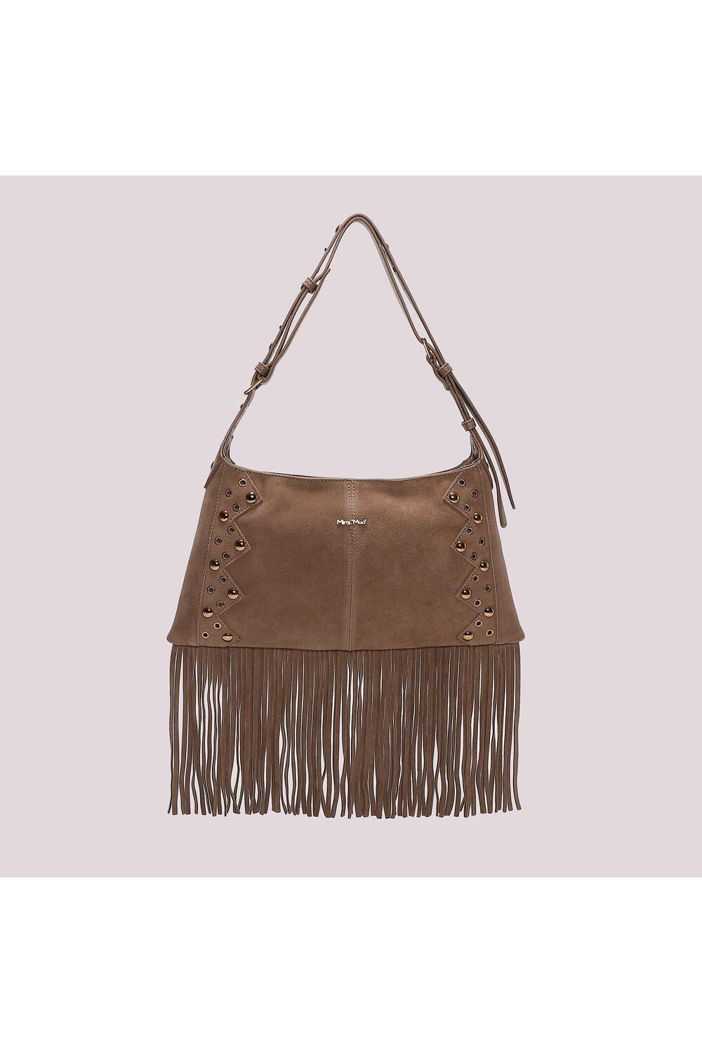 MIMI' MUA' - Borsa a tracolla con frange e borchie